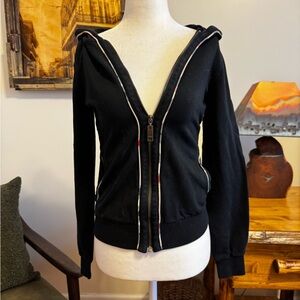 Burberry Black Zip-Up Cardigan